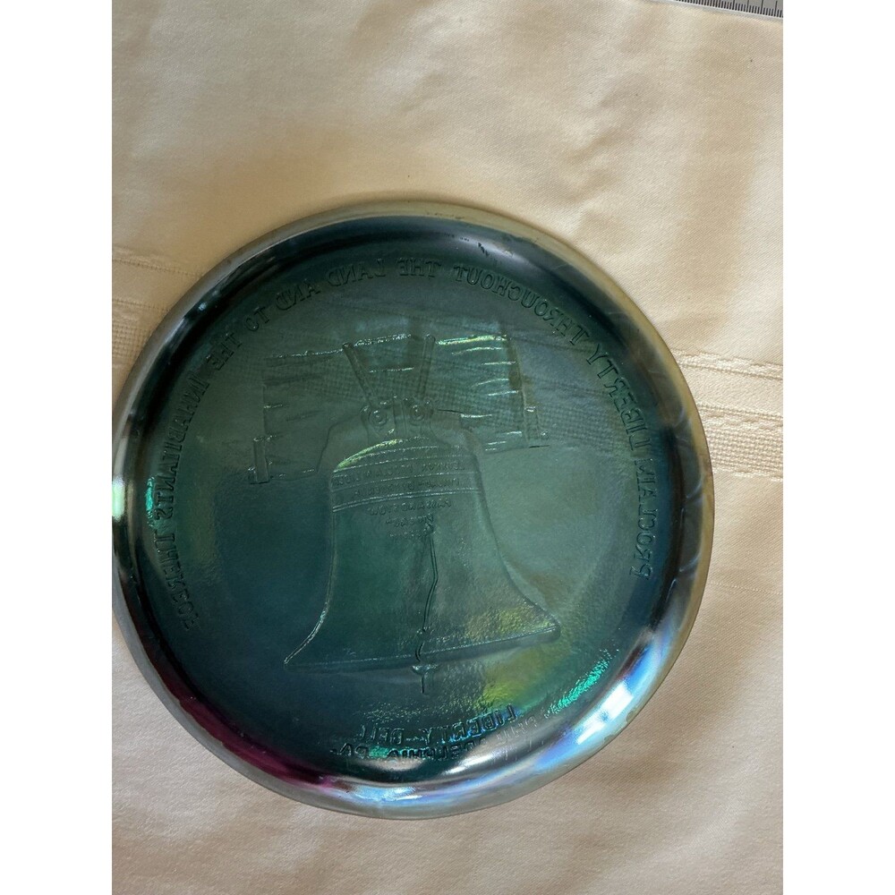 Vintage Liberty Bell Glass Plate Philadelphia Collectible